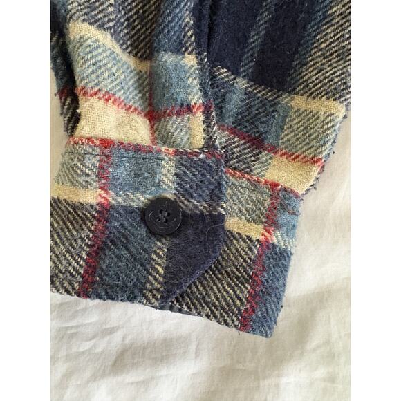 Fingerhut vintage 90s men’s flannel lined shirt size large. Tarzan Blue plaid - Picture 14 of 16